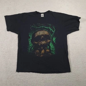 Vintage Skull T-Shirt XL Wes Benscoter Art Horror Cemetery Graves Metal Black - Picture 1 of 10