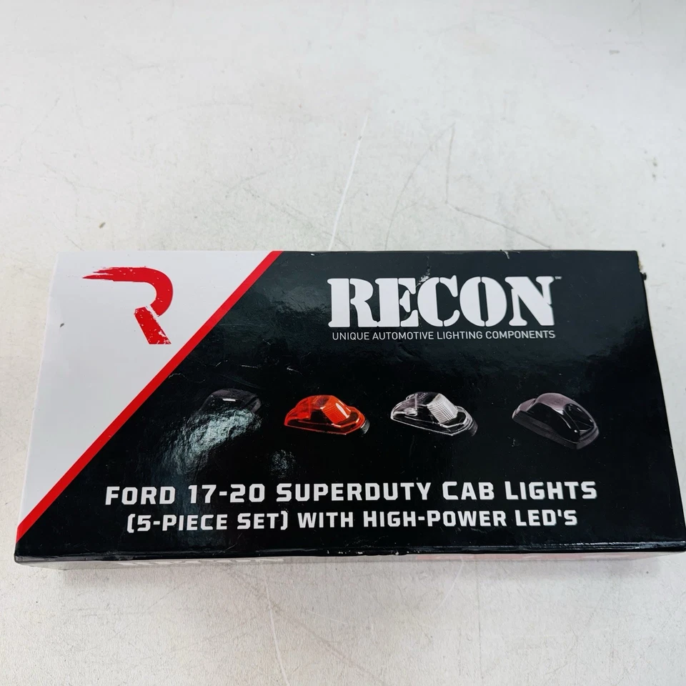 Recon Ford 17-20 Superduty Cab Lights (5 Piece Set) Amber Lens & LED's W/ Screws - Image 1 of 4