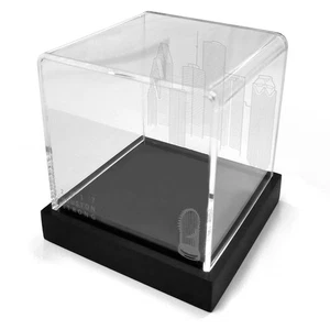 2017 Houston Strong Engraved City Downtown Skyline Ring Acrylic Deluxe Case - Picture 1 of 1