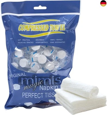 100 Stück komprimierte Handtücher tragbare Einweg,Tragbarer Gesichtstuch,Mini A - Bild 1 von 4