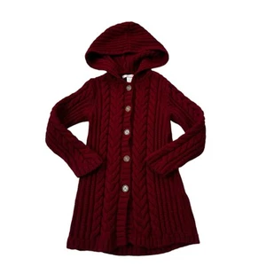 Janie & Jack rot Strick Wolle Long Cardigan Kapuze Pullover Mädchen Gr. 4T | 27-3 - Bild 1 von 6