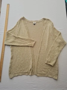 Cardigan donna River Island taglia 16 manica lunga oro maculato misto panna 31051 - Foto 1 di 14