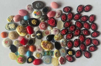 85 cabujones vintage de resina y vidrio para manualidades de joyería hágalo usted mismo Foto 1 de 2