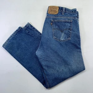 Pantalones de mezclilla vintage Levis 505 pierna recta 40x30 (39x29) naranja lengüeta años 90 - Imagen 1 de 20