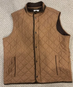 Peter Millar Vest Mens XL Brown Crown Essex Quilted Travel Full Zip Golf - Picture 1 of 8