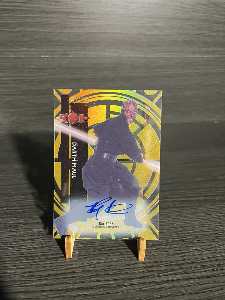 2015 Topps Star Wars High Tek Ray Park GOLD AUTO AUTOGRAPH /50 DARTH MAUL #42 - Image 1 of 2
