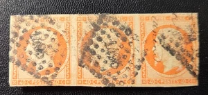 5864 - FRANKREICH - SCOTT # 18 (TRIPLE) - GEBRAUCHT - KATZE 30,00 $ - Bild 1 von 1