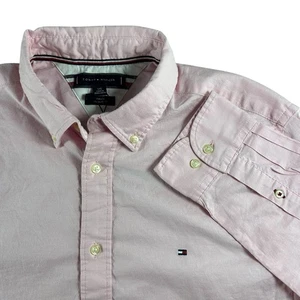 NWT Tommy Hilfiger Men's Large Pink Oxford Shirt Long Sleeve THFlex Regular Fit - Picture 1 of 19