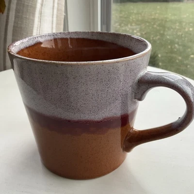 Taza de café de cerámica esmaltada Boston Warehouse taza enorme 20 oz. Gris naranja oxidado Foto 1 de 4