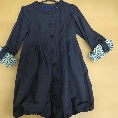 Gabardina Burberry Blue Label azul marino talla 38 acampanada dobladillo globo floral #EK ABA Foto 1 de 4