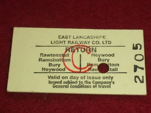 EAST LANCASHIRE LIGHT RAILWAY TICKET - Aug 2004 - Picture 1 of 1