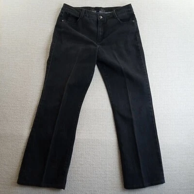 Code Bleu Jeans Womens 14 Black Denim 5 Pocket 36x31 Hem Professionally Altered - Image 1 of 4