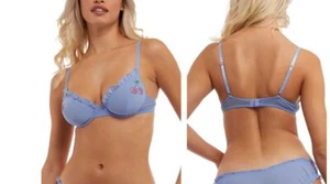 x Squish Lili Ruffle Underwire Bra PLAYFUL PROMISES 32H Bra NEW NWT Blue Cherry - Picture 1 of 1
