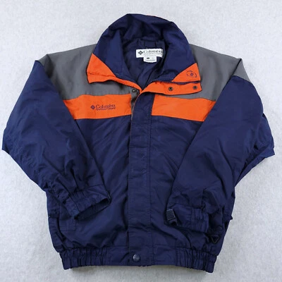 Columbia Jacket Mens Small Blue Orange Interchange Bugaboo Colorblock Nylon Wind - Image 1 of 4