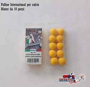 PALLINE PER CALCIO BALILLA ROBERTO SPORT INTERNATIONAL GIALLE BLISTER 10 PZ 1910 - Foto 1 di 1