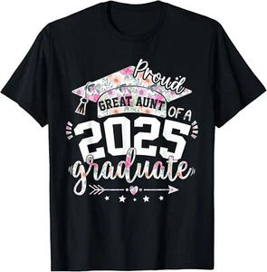 Proud Great Aunt of a 2025 Graduate Class Senior Graduation T-Shirt Hoodie - Picture 1 of 11