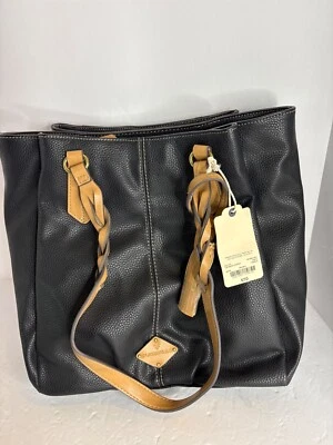 Nuevo St Johns Bay Westbrook Bolso de Mano Negro Cartera de Hombro con Asas Marrones Foto 1 de 4