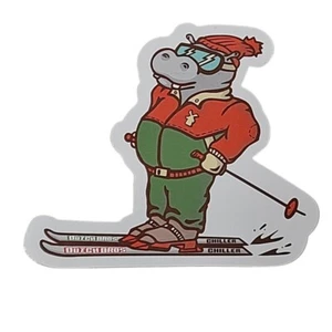 Dutch Bros Sticker December 2023 Skiing Hippo Chiller Ski Winter Holiday - Picture 1 of 3
