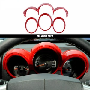 2pcs Red Center Console Dashboard Panel Frame Cover Trim For Dodge Nitro 2007-12 - Picture 1 of 8