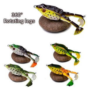 Frog Fishing Lures 3/5 PCS Lot Soft Top Water Crankbait Bass Trout Frogs popper8 - Picture 1 of 8