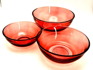 Set of 3 Social Studies Nesting Prep Bowls FabFitFun Small Mauve Cranberry Color - Picture 1 of 6