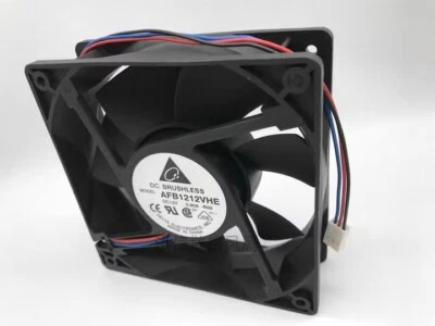 Delta AFB1212VHE 12038 DC12V 0.90A 12CM 3-Pin High Airflow Dual Ball Cooling Fan - Image 1 of 3