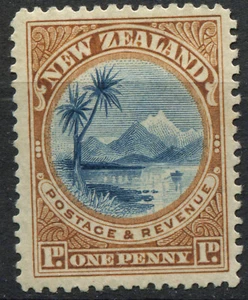 Nueva Zelanda 1898 1d azul y amarillo-marrón SG 247 como nuevo con bisagras MH EN MUY BUEN ESTADO - Imagen 1 de 2