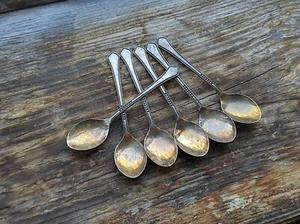 Vintage teaspoons. set of 6 cupronickel spoons USSR silver plated spoons - Picture 1 of 10