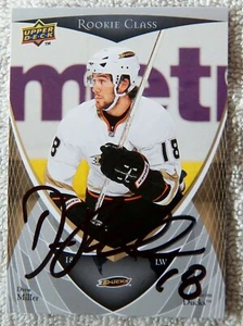 Tarjeta automática Anaheim Ducks Drew Miller firmada 2007/08 Upper Deck clase novato - Imagen 1 de 1