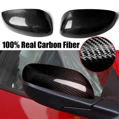 1 par de tapas de cubierta de espejo retrovisor lateral de fibra de carbono para Mazda RX8 2004-2011 negro Foto 1 de 4