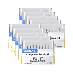 AZDENT Dental Composite Repair Diamond Burs Drills FG-117 High Speed Handpiece - Picture 1 of 24