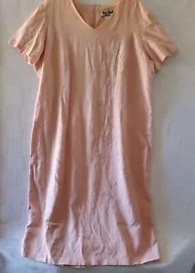 Vintage Jamie Brooke Woman Maxi Dress 90s Pink Linen Blend Floral Embroidery 18W - Picture 1 of 12