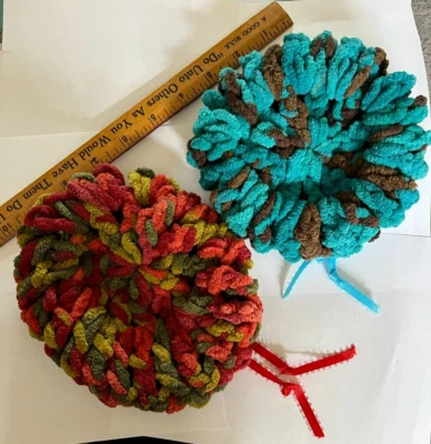 Lote de 2, Funda para moño de pelo de ganchillo, Snood, soporte para moño XL con lazos de cinta Foto 1 de 2