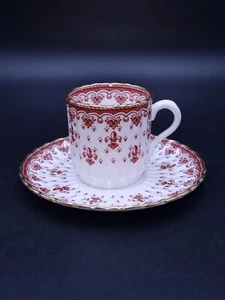 Spode Fleur De Lys Red Espresso Cup and Saucer- 1st Quality - Picture 1 of 5