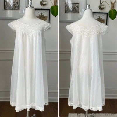 Camisón Babydoll Vanity Fair Vintage Años 50 60 Neglige Marfil S Foto 1 de 4