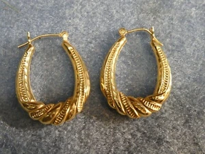 Ovale Creolen 14 Karat Gelbgold JJT - Bild 1 von 4