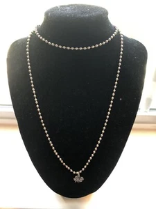 Charm James Avery argento sterling 4 foglie quadrifoglio 925 fortuna irlandese con collana - Foto 1 di 8