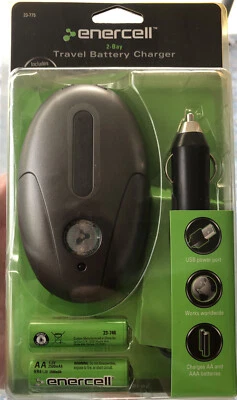 RadioShack Enercell 23-775  2 Bay Travel Battery Chrgr AA /AAA. Has USB Out Port - Image 1 of 2