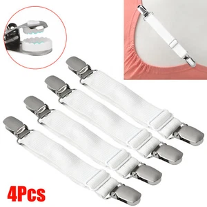 4PCS Adjustable Bed Sheet Mattress Fastener Grippers Clips Holders Suspenders - Picture 1 of 8