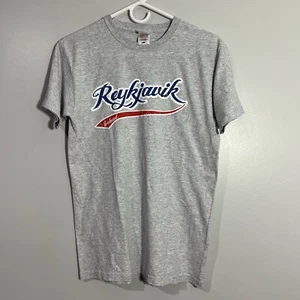 Reykjavik Islanda T-Shirt Uomo Manica Corta Grigio Rosso Bianco Blu Small - Foto 1 di 5