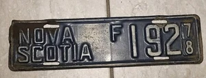 1978 Nova Scotia Blue Farm Tractor Fishing Vehicle License Plate F 192  - Picture 1 of 4