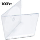 100 Slim Single Clear PP Poly CD DVD Jewel Cases Disc Replacement Cover Plastic