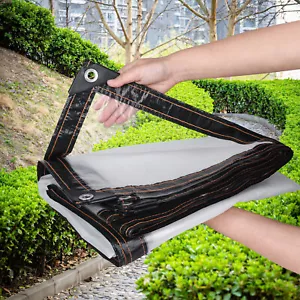 Waterproof Transparent Tarpaulin with Eyelets Protective Tarpaulin Truck Film Clear Garden - Picture 1 of 23