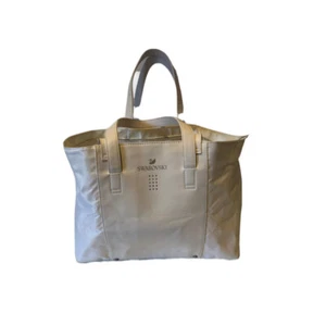 Swarovski White Foldable Weekender Shoulder Bag Tote Lightweight Travel Zip Top - Picture 1 of 12