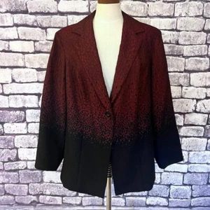 Coldwater Creek Red & Black Long Sleeve Jacket Size 2X - Picture 1 of 9