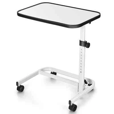 Overbed Table W/ Wheels & Tilting Top 9-Position Height Adjustable Beside Table - Image 1 of 4