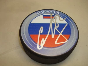 Nikolay Goldobin Signed Team Russia Hockey Puck Autographed 1B - Picture 1 of 2