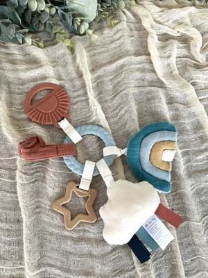 Itzy Ritzy Bitzy Busy Ring Cloud Teething Activity Toy 0m+. Teether Moon Star - Image 1 of 4