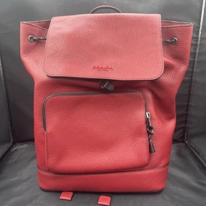 Mochila Hombre COACH Cuero Guijarro ROJA 14" x 14" x 6" A2 - Imagen 1 de 16