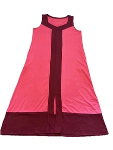 Cuddl Duds Flexwear Damen Rote Wurzel Rosa Ärmellos Maxi Lounge Kleid Gr. L - Bild 1 von 16